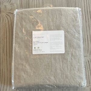 Pottery barn 3-1 pole top classic  Belgian Flax Linen Curtain 50 x 84 NWT